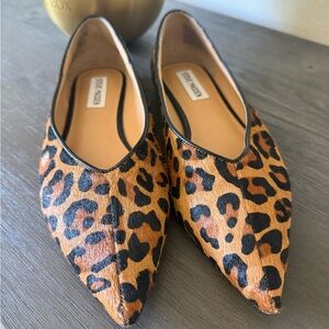 Steve Madden Leopard-Print Pointed Toe Flats - Tan/Black
